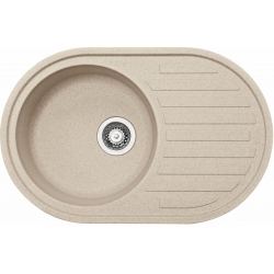 Akmens masės plautuvė Franke Ronda ROG 611, užkemšamas ventilis, Beige