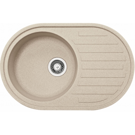 Akmens masės plautuvė Franke Ronda ROG 611, užkemšamas ventilis, Beige
