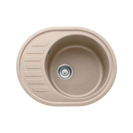 Akmens masės plautuvė Franke Ronda ROG 611-62, užkemšamas ventilis, Beige