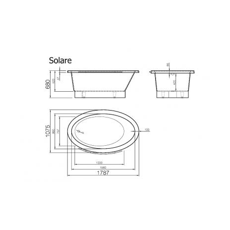 Akmens masės vonia VISPOOL SOLARE 177x107 ovali balta
