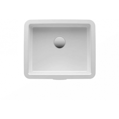 Praustuvas LIVING, 400x335x155 mm, įmontuojamas iš apačios, su nušlifuota apačia, baltas