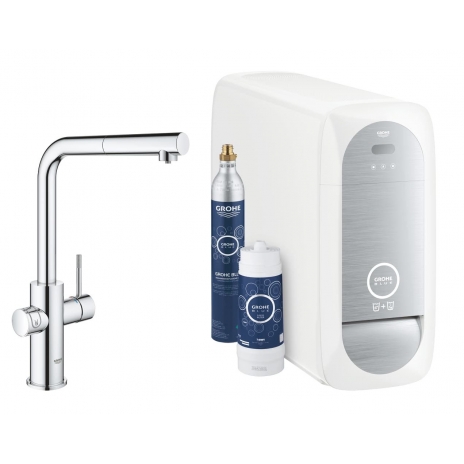 Plautuvės maišytuvas GROHE blue home su L- ištraukiamu snapu  , chromas