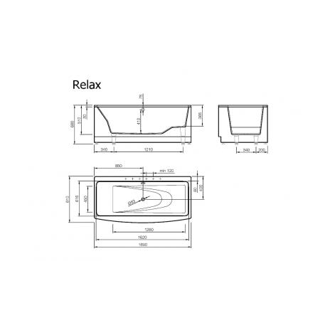 Akmens masės vonia VISPOOL RELAX 170x80 stačiakampė balta