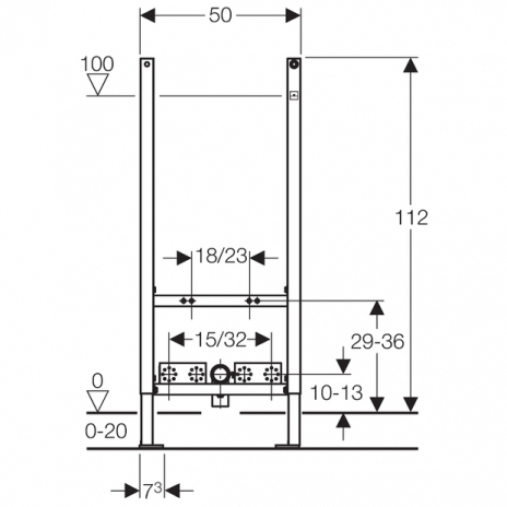 Bidė rėmas Geberit, Duofix Basic