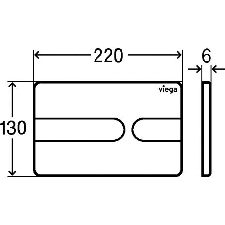 WC klavišas Viega Prevista, Visign For Style 23, matinis chromas
