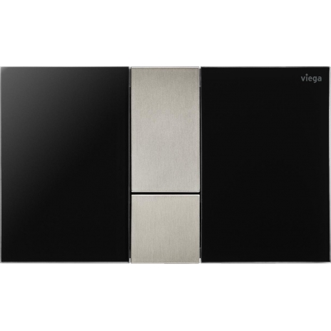 WC klavišas Viega Prevista, Visign For Style 24, ryškiai juoda/nerūdijančio plieno