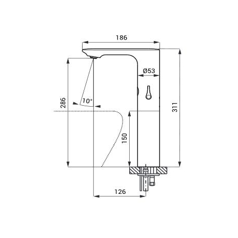 Praustuvo maišytuvas Sanela SLU 60 su integruota elektronika, 24 V DC
