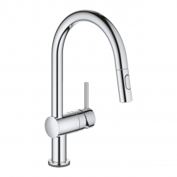 Grohe Minta touch elektroninis plautuvės maišytuvas, C formos ištraukiamas snapas, chromas