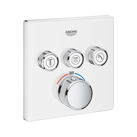 Virštinkinė termostatinio maišytuvo dalis Grohtherm SmartControl, 3 valdikliai, baltas