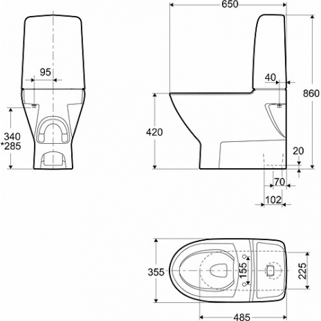 Pastatomas WC Ifo, Spira Art, Rim-free, pajungimas vertikalus, su soft-close dangčiu