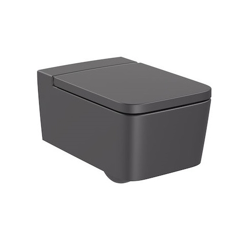 INSPIRA SQUARE pakabinamas unitazas be vandens paskirstymo apvado, onyx