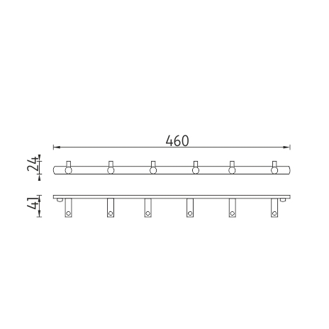 Rail su 6 kabliukais