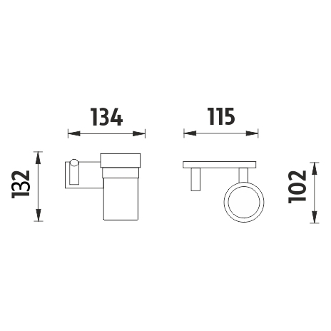 Kablys su stiklo taure