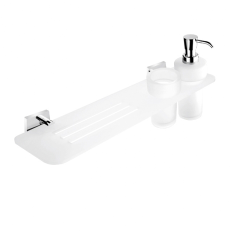 Lentynos IXI su stiklo taurės ir muilo dozatoriumi