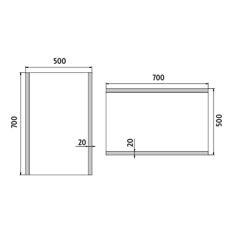LED veidrodis 500x700.