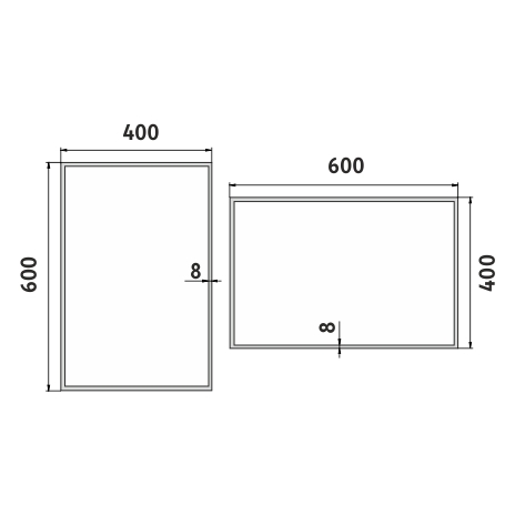 LED veidrodis 400x600.