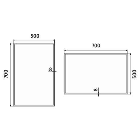 LED veidrodis 500x700.