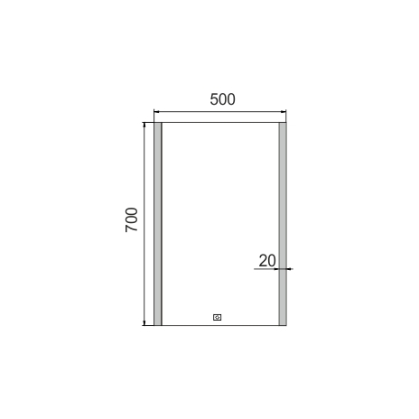 LED veidrodis 500x700 su jutikliu