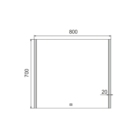 LED veidrodis 800x700 su jutikliu