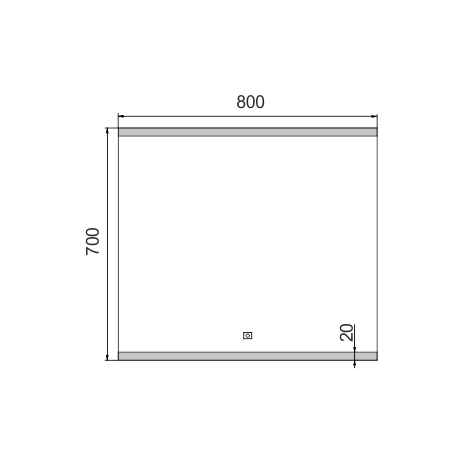 LED veidrodis 800x700 su jutikliu