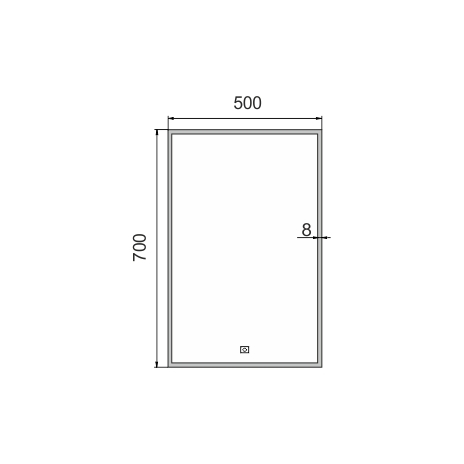 LED veidrodis 500x700 su jutikliu