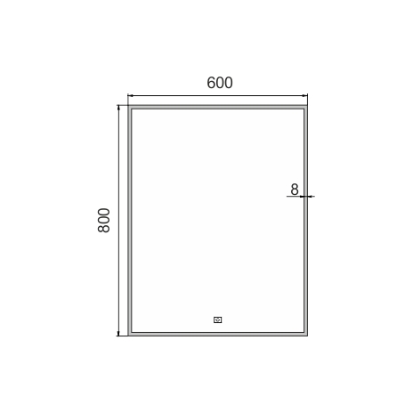 LED veidrodis 600x800 su jutikliu