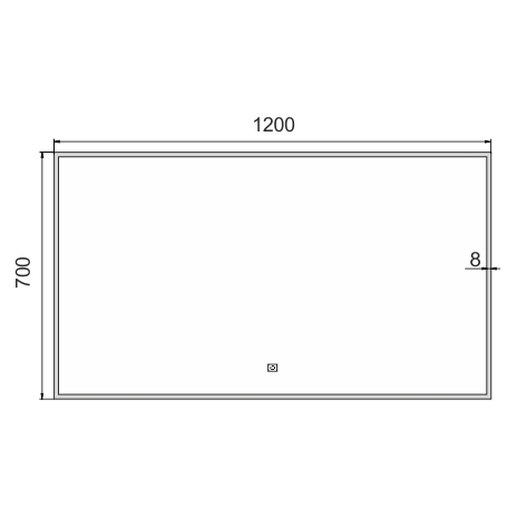 LED veidrodis 1200x700 su jutikliu