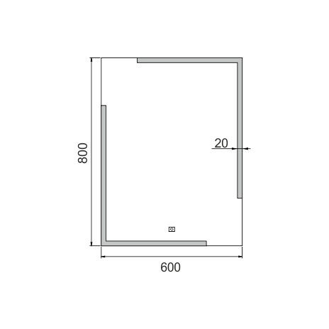LED veidrodis 600x800 su jutikliu