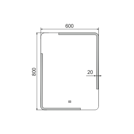 LED veidrodis 600x800 su jutikliu