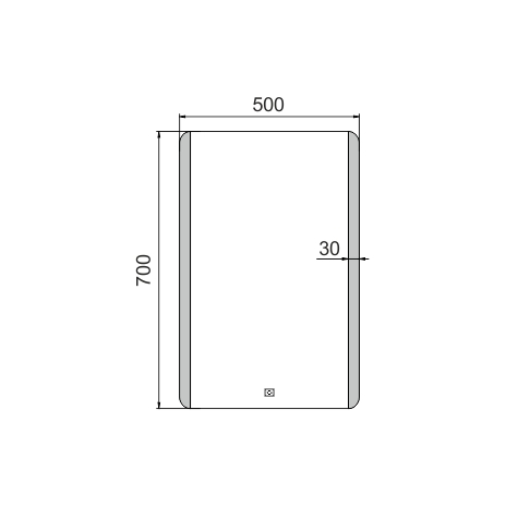 LED veidrodis 500x700 su jutikliu