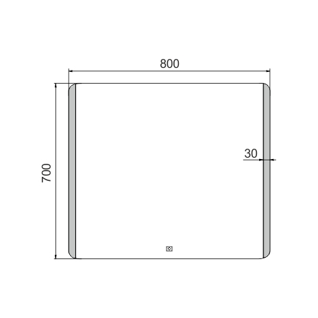 LED veidrodis 800x700 su jutikliu
