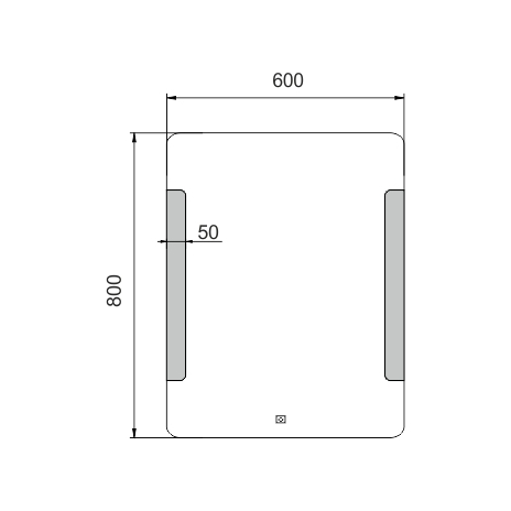 LED veidrodis 600x800 su jutikliu