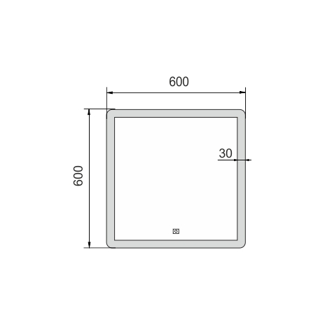 LED veidrodis 600x600 su jutikliu