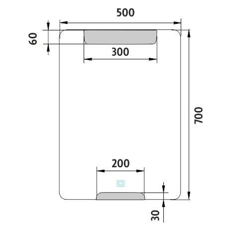 LED veidrodis 500x700 su jutikliu