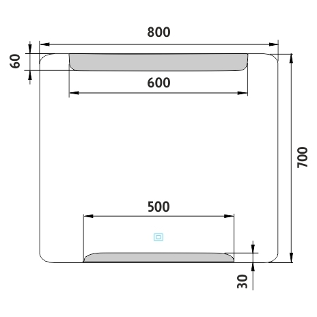 LED veidrodis 800x700 su jutikliu