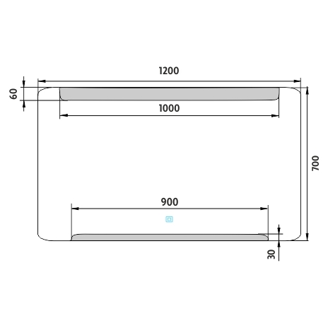 LED veidrodis 1200x700 su jutikliu