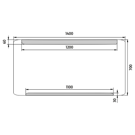 LED veidrodis 1400x700.