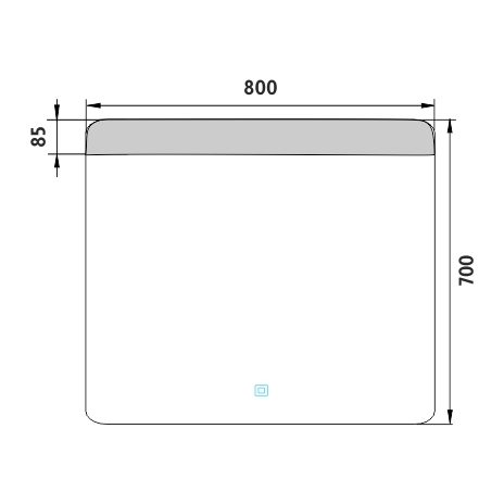LED veidrodis 800x700 su jutikliu