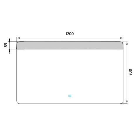 LED veidrodis 1200x700 su jutikliu