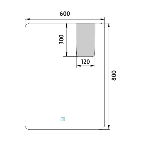 LED veidrodis 600x800 su jutikliu