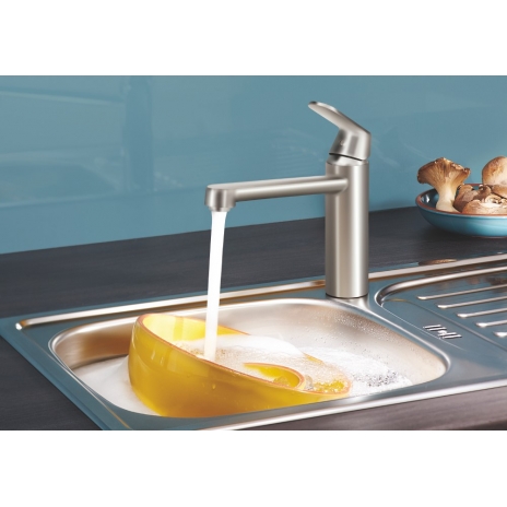 Plautuvės maišytuvas GROHE Eurosmart Cosmopolitan, Nerūdijančio plieno, paaukštintas