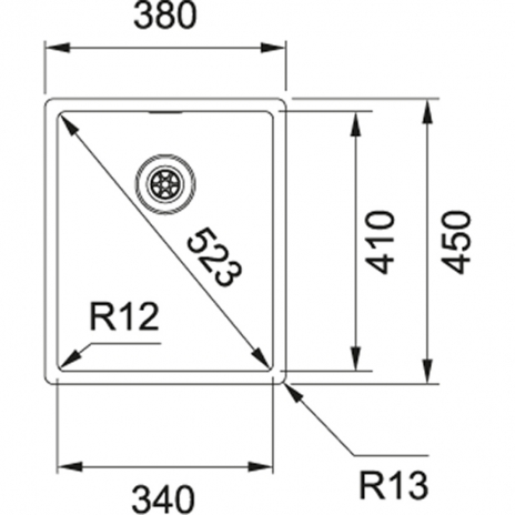 Nerūdijančio plieno plautuvė Franke Box, BXX 210/110-34, užkemšamas ventilis