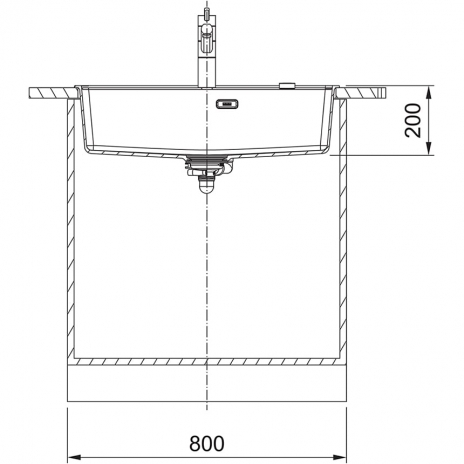 Akmens masės plautuvė Franke Maris, MRG 610-72 A, Juoda matinė, rankinis ventilis