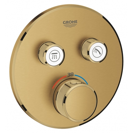 Virštinkinė dušo maišytuvo dalis Grohtherm SmartControl, 2 valdikliai, brushed cool sunrise
