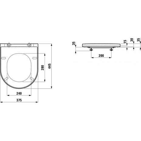 WC dangtis Kartell BY LAUFEN su Soft Close, lengvai nuimamas, matinis grafito