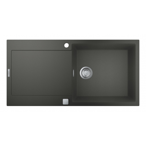 Grohe akmens masės plautuvė K500, 1000x500, ekcentrinis ventilis, spalva granito juoda