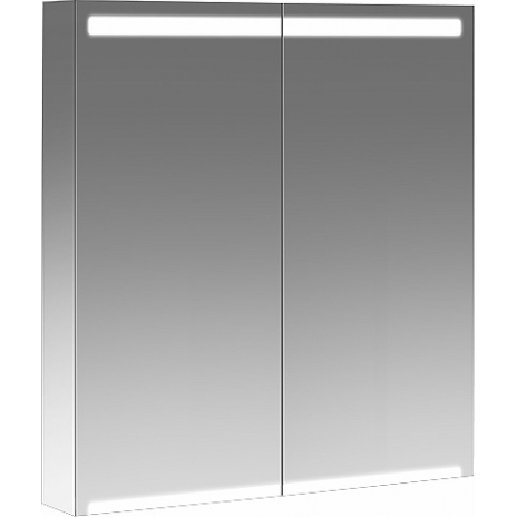 IFO Option veidrodinė spintelė 60, 70x60x15 cm su LED apšvietimu, 2 stiklinėm lentynėlėm, rozete