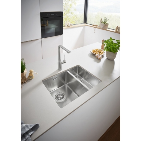 Grohe nerūdijančio plieno plautuvė K700U, dubuo 34x40 cm, dešinėje