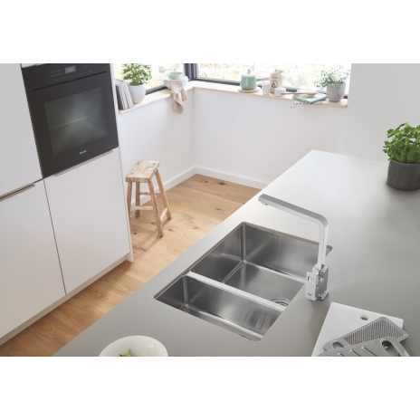Grohe nerūdijančio plieno plautuvė K700U, dubuo 34x40 cm, dešinėje