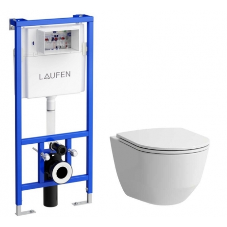 Laufen Pro Rimless Pack pakabinamo unitazo ir potinkinio rėmo LS CW1 komplektas